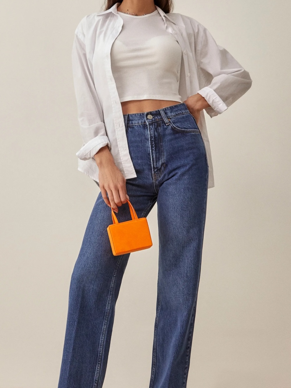 Reformation Wilder High-Rise Wide Leg Jeans in Donner Blue